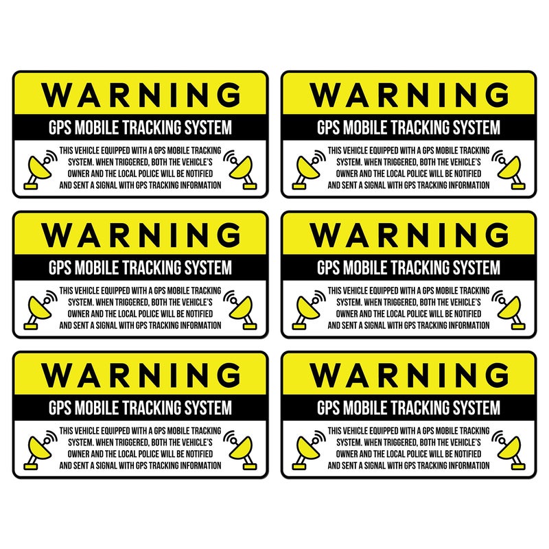 Sutter Signs 6pc GPS Tracking Anti Theft Stickers for Cars | GPS Tracker Decals for Vehicles VIN Cover and Car Security - Image 1
